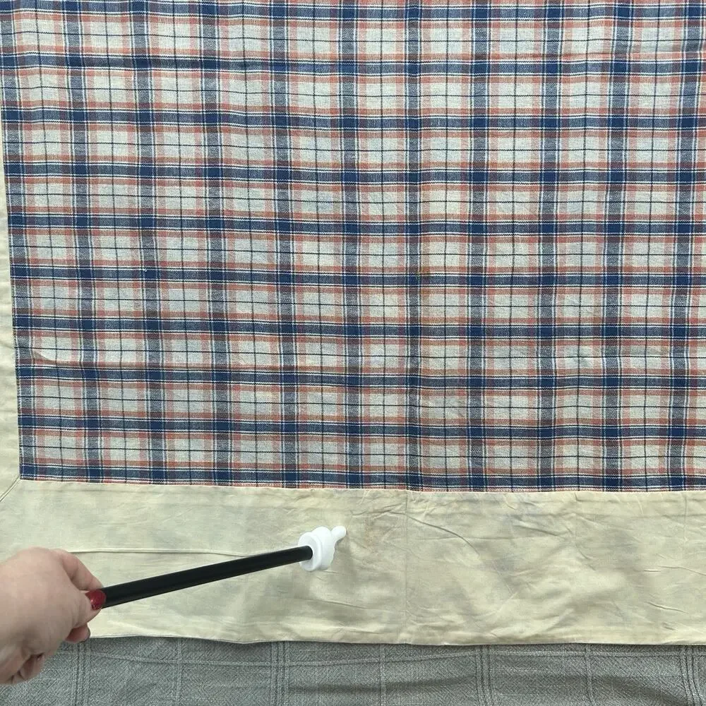 April Cornell Cotton Tablecloth 4ft Square Plaid Floral Blue Purple Cottage Core